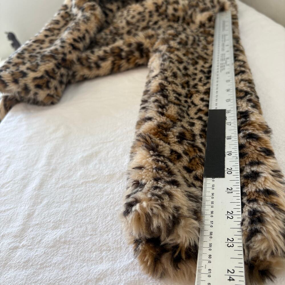 Charlotte Russe Leopard Print Faux Fur Longline Coat Mob Wife Maximalist Glam Sm - Picture 14 of 16